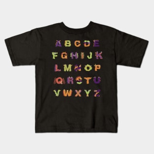 Alphabet Halloween Teacher Kids Cute Monster Alphabet ABC Kids T-Shirt